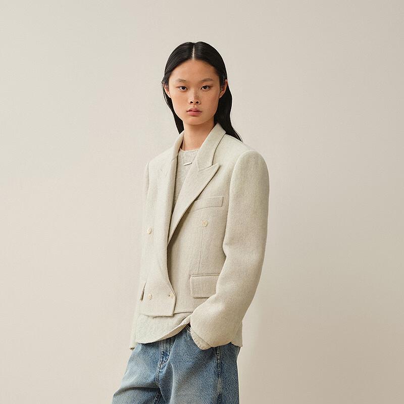 LESS Women's Loose Wool Blend Blazer