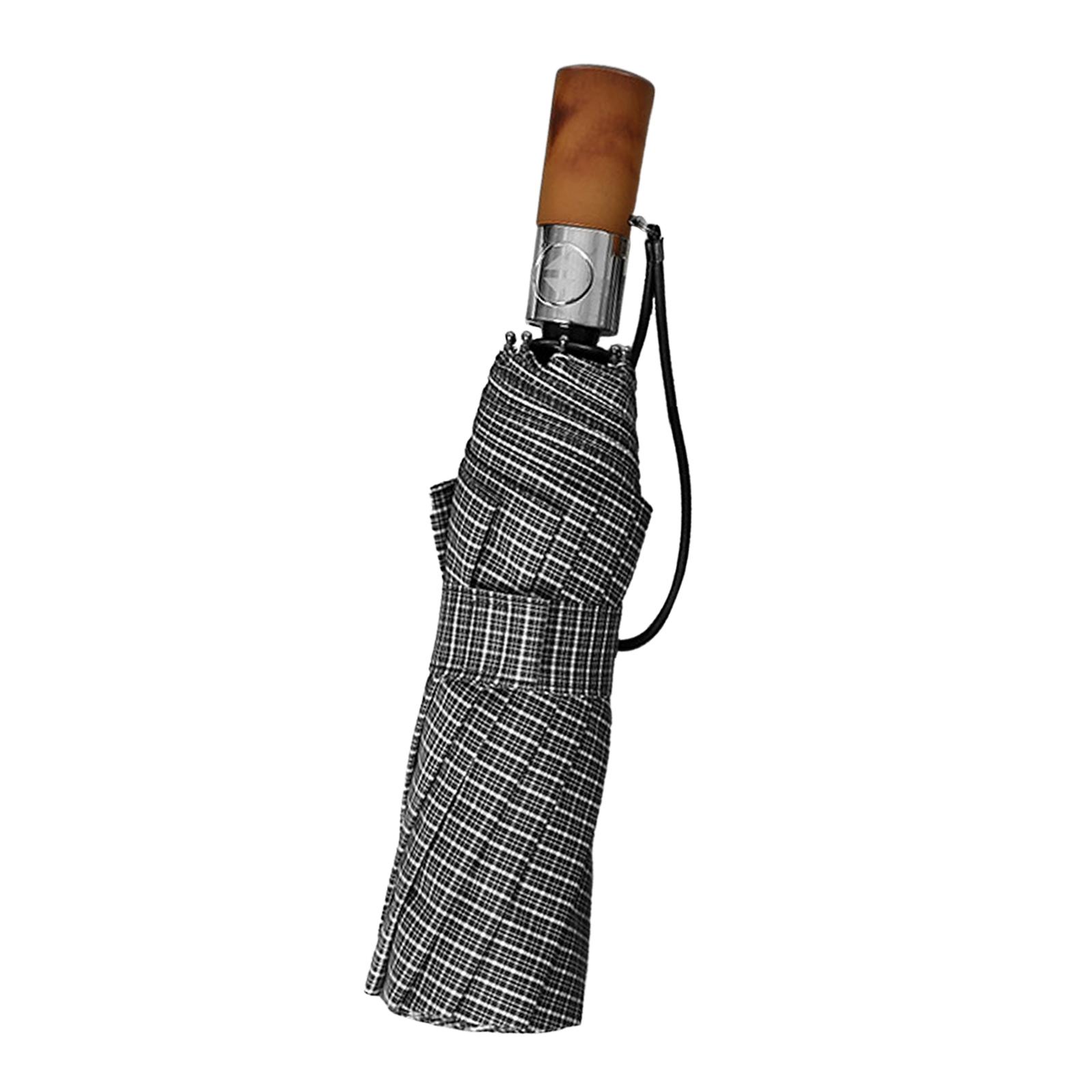 Дорожный зонт с деревянной ручкой, автоматическое открытие и закрытие, автоматический складной зонт