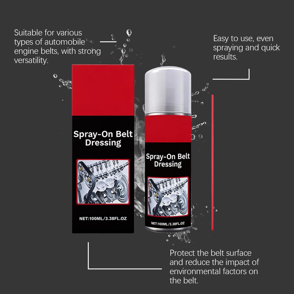 Car engine belt lubricant, cleaning, lubrication, maintenance, and prevention for car engine rubber, 100ml