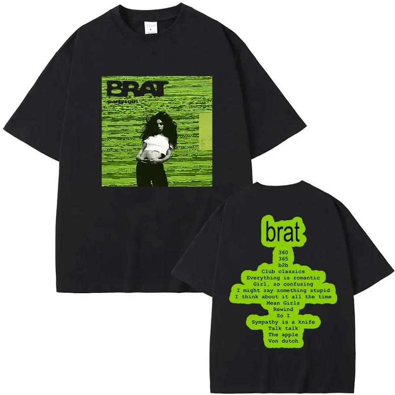 T-Shirt Brat Album Print Men Women Cotton Hip Hop Oversized Tshirt Short Sleeve T Shirt