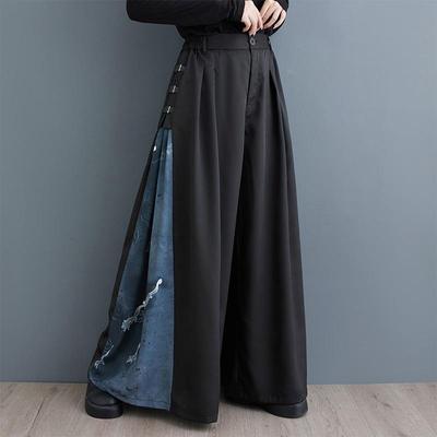 Pantalon large taille haute vintage décontracté ample printemps été automne pour femme