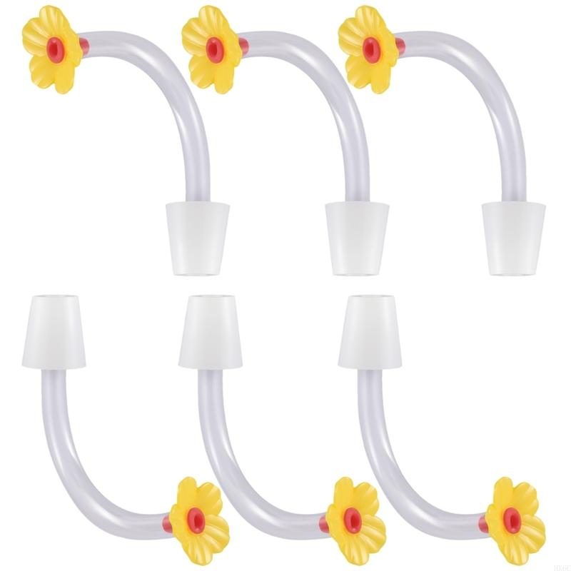 6pcs Hummingbird Feeders Tube LeakProof Replacement Part Flower Tips For Garden HX6C