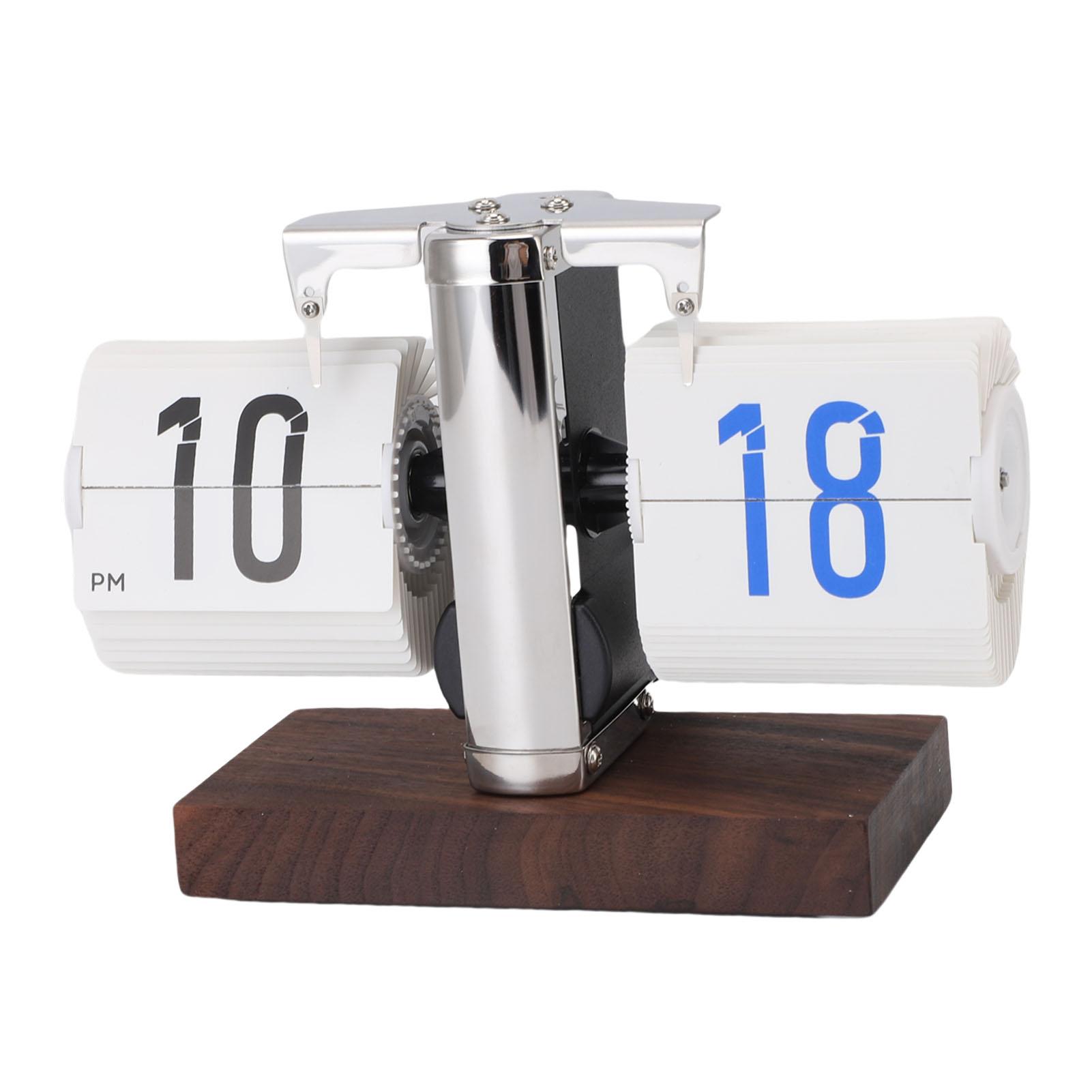 

Desk Clock Vintage 12H Battery Powered Mechanical Digital Auto Down Calendar Clock for Living Room Table