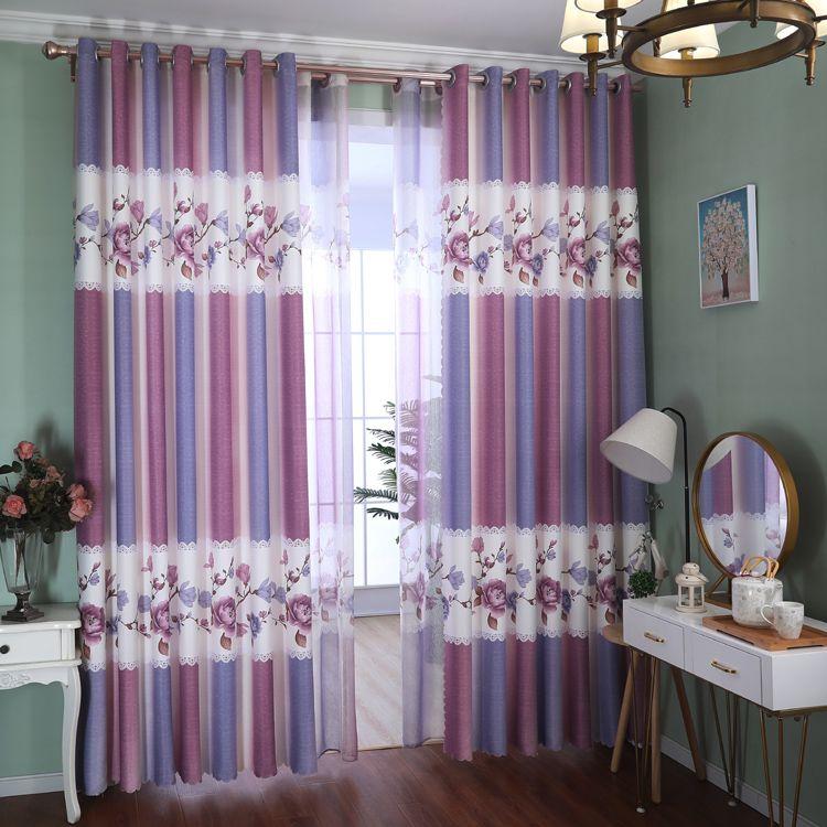 

Готовые шторы с розой на свадьбу для гостиной, затемняющие односторонние принты, элегантный романтический цветочный дизайн, украшение для двери и окна 2pc 400*270cm