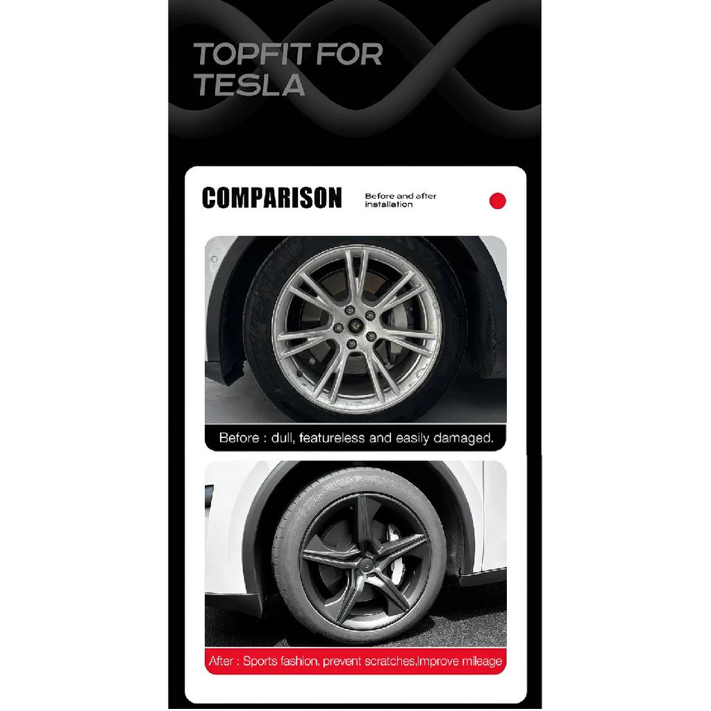 4PCS Full Cover Wheel Cover Replacement Performance for Tesla New Model Y Juniper 19 Inch Crossflow Wheel Caps Hubcap 2025 2026