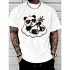 Men's Casual Crew Neck T Shirt Cartoon Panda Heart Fashion Glasses Bamboo Rayon Print Street Style Daily Wear Men's Fashion