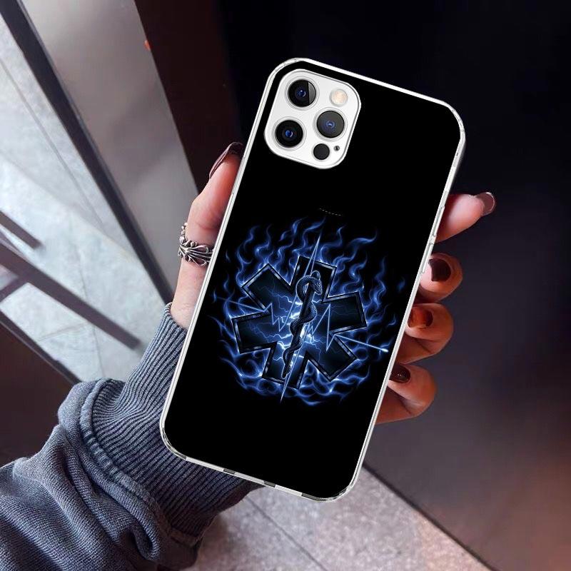 EMT EMS Medical Rescue Phone Case For iPhone 17 Air 11 13 Mini 14 15 Plus 16 12 Pro Max 16E SE 7 8 Pattern Soft TPU Back Cover