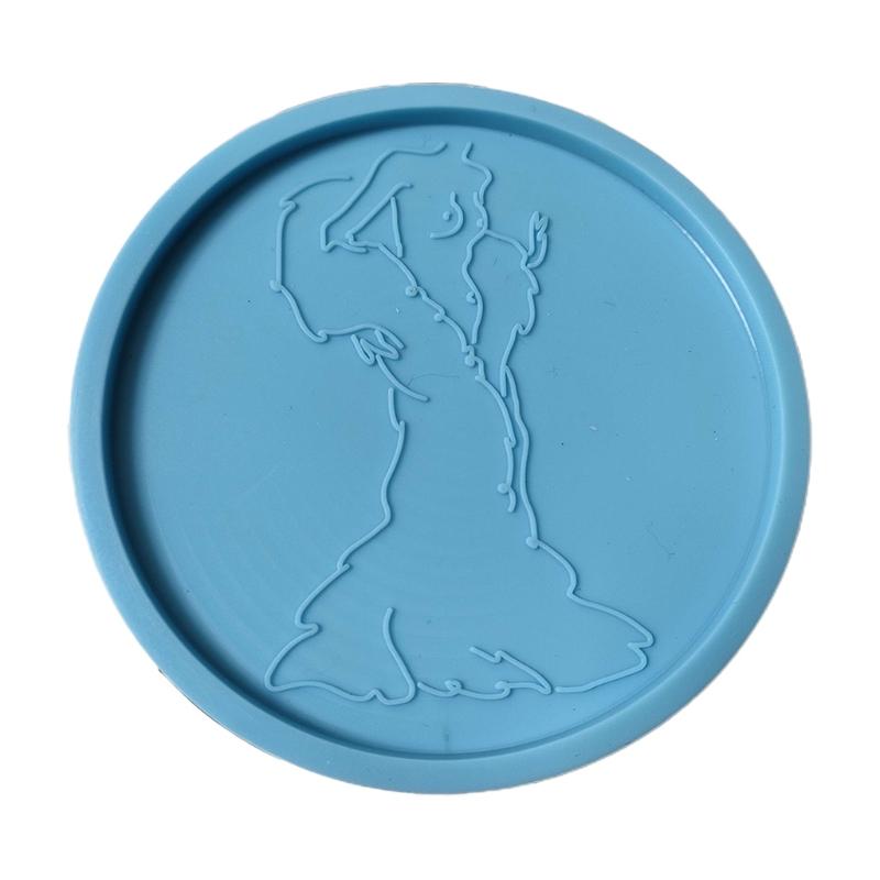 Human Body Teas Tray Coaster Mold Silicone Epoxy Resin Coaster Mold Used to Make Artificial Agate Pieces Coasters