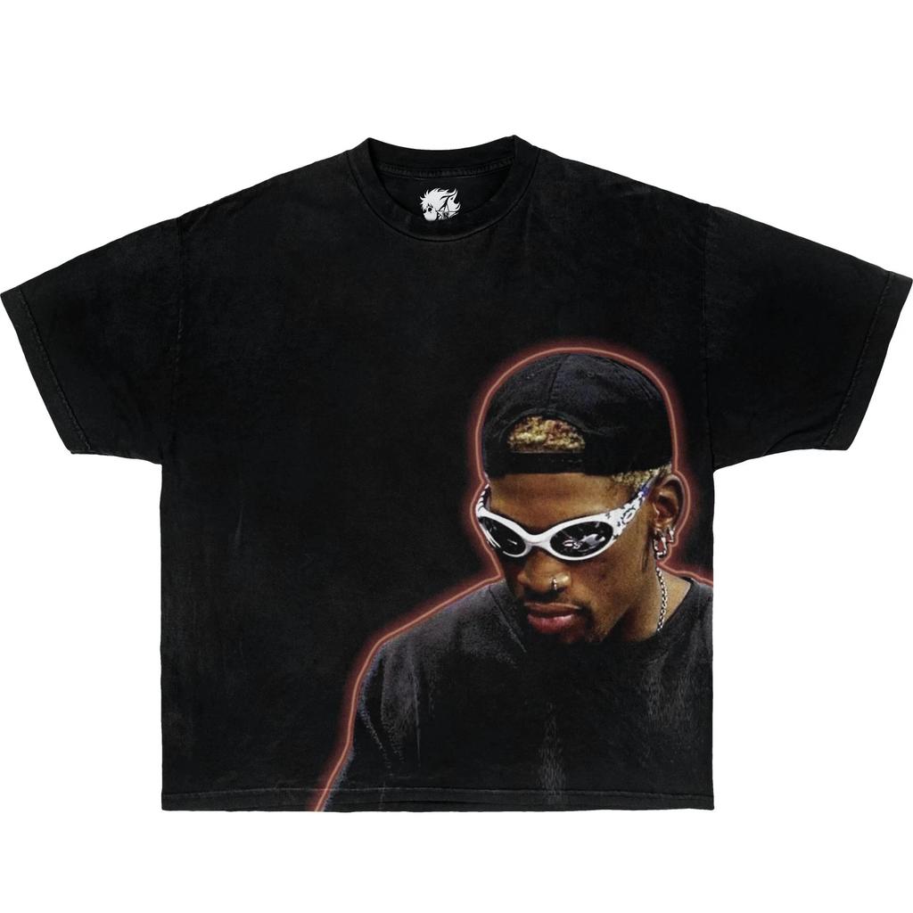Dennis Rodman Boxy Vintage Shirt Graphic Basketball Tee Oversized Streetwear Y2K