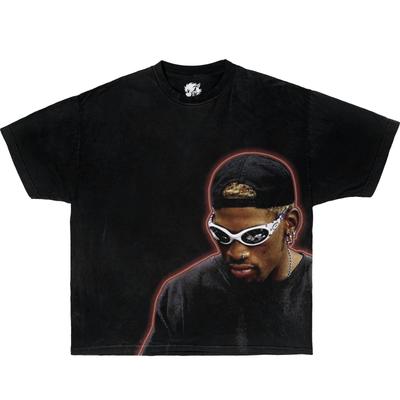Dennis Rodman Kastenförmiges Vintage-Shirt Grafik Basketball-T-Shirt Übergroß Streetwear Y2K