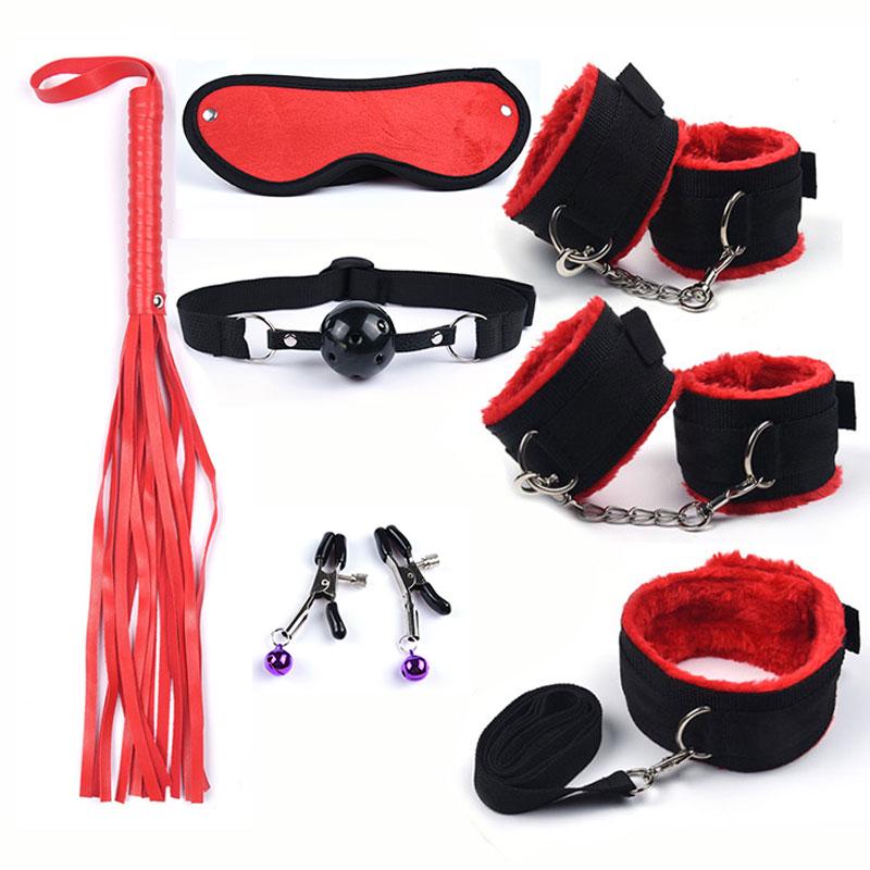 40CM Fox Tail Anal Plug Bondage Set Sex Toys For Women Whip Handcuffs For Sex Bdsm Exotic Adult Games
