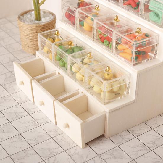 1 Satz 1:12 Puppenhaus-Ausstellungsregale, Miniatur-Supermarkt, Lebensmittel- und Süßigkeiten-Ausstellungsregale für Puppenhaus-Zubehör