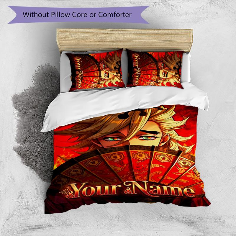 3pcs douma Cover Set - Personalized Name, HD Printed Bedding with 1 Cover and 2 Pillowcases - Perfect for Home Decor, Easy Care