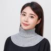 Winter Knitted Cotton Ring Scarf Solid Color Woman Soft Neck Protection Scarf Outdoor Warmer Fake Collar Scarf 25*17Cm