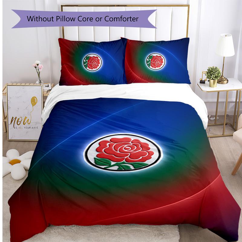 Blackburn Rovers Football Printed 3 Pieces Bedding Set, Comfortable Skin Friendly Bedroom Duvet Cover Set