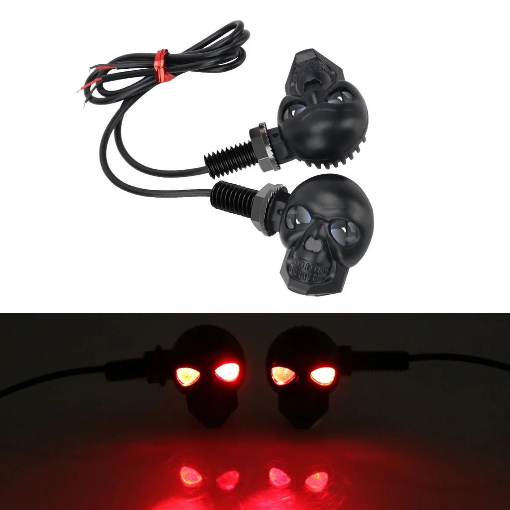 Waterproof Fog Light Auxiliary Headlights Dual Color 2pcs/set New LED Skull Shape for ATV Scooter Motorcycle Driving Racer