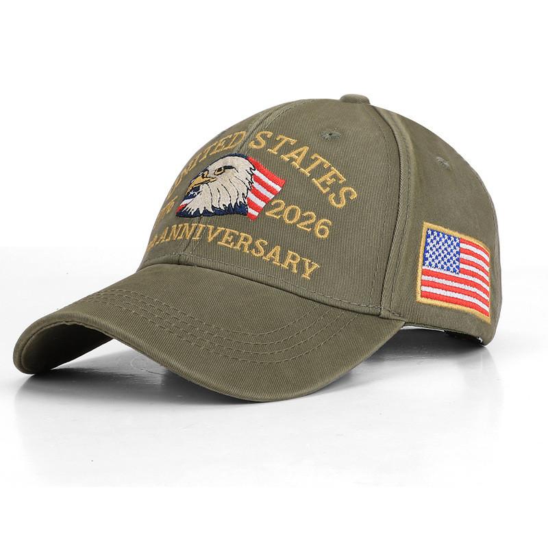 Berretto da Baseball per Anniversario Americano con Design Ricamato per Protezione Solare Casual