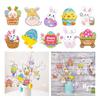 10pcs Easters Eggs Bunnys Hanging Pendants Holiday Decoration Paper Hangings Stylish Photo Shoot Props for Children
