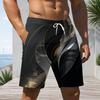 Men s Plus Size Colorful Ink Splash Printed Drawstring Waist Straight Leg Beach Shorts With Side Pockets
