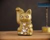 Glückskatze Schmuck Katze Rechte Pfote erhoben Keramik Glückskatze Glücksbringer Feng Shui Ornament (S-SIZE Gold) / _ Glückskatze (jw_S Gold)