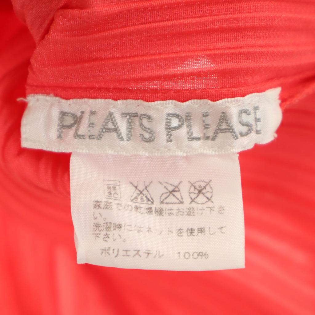 PLEATS PLEASE Made In Japan Short Sleeve Pleated T-shirt 3 Red Women Used