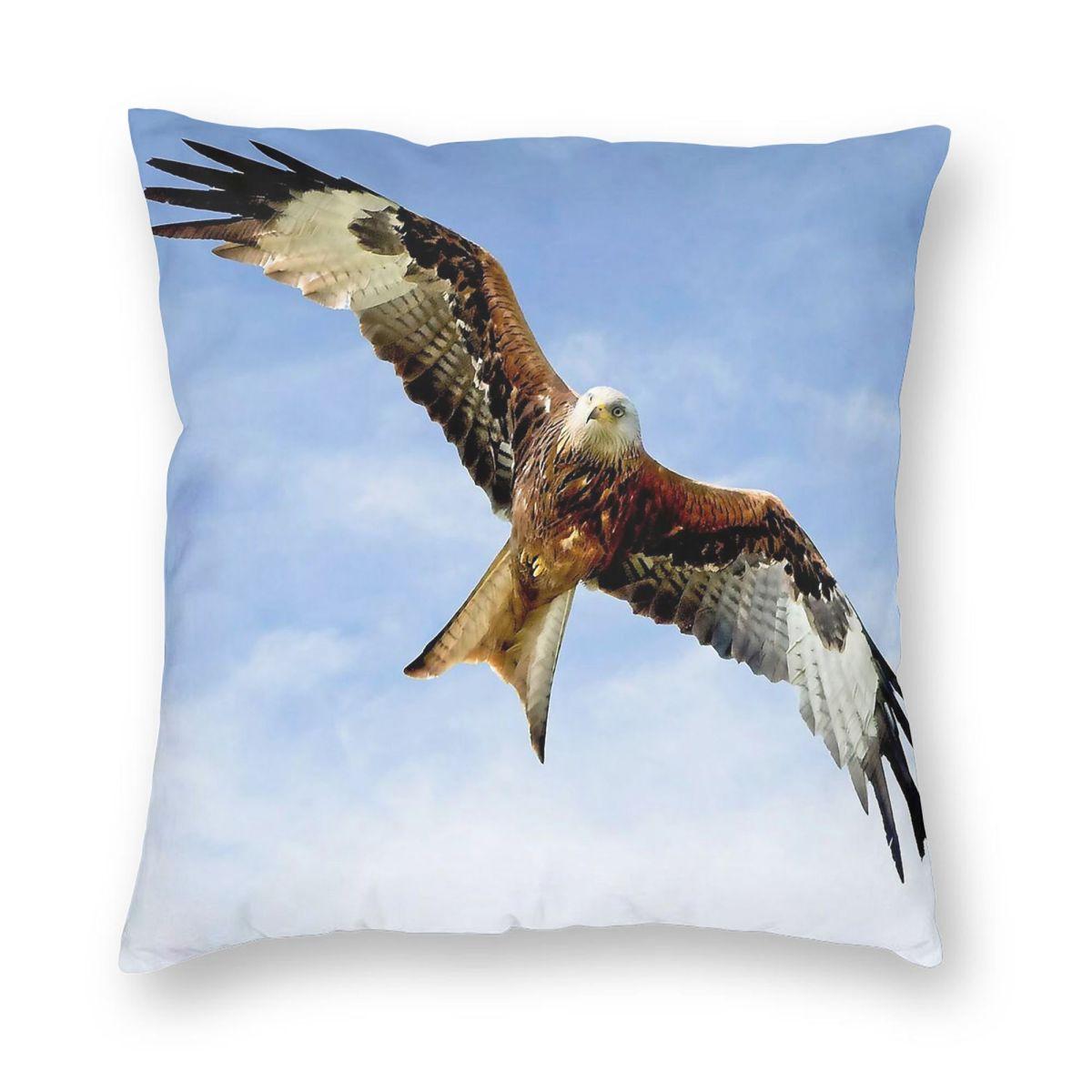 Soaring Red Kite Square Pillowcase Polyester Linen Velvet Pattern Zip Decor Throw Pillow Case Home Cushion Cover Wholesale 30x30cm