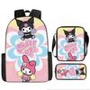 School Bag Student Backpack Cute Girl Lightweight Backpack Large Capacity Three-Piece Backpack