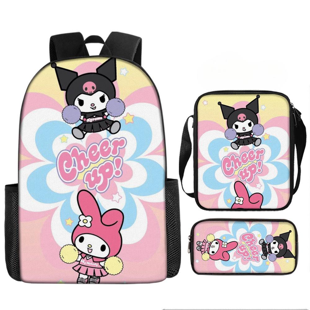 School Bag Student Backpack Cute Girl Lightweight Backpack Large Capacity Three-Piece Backpack