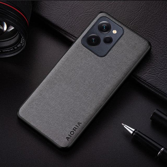 

Чохол для Xiaomi Poco X5 Pro Coque Lightweight Durable Solid Color Simple Textile Leather Cover for Poco X5 Case Funda POCO X5 світло-сірий колір