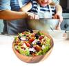 Haushalt Küche Holz Mahlzeit Schüssel Suppe Obst Salat Lebensmittel Container Geschirr Werkzeuge 32,5x10,5 cm