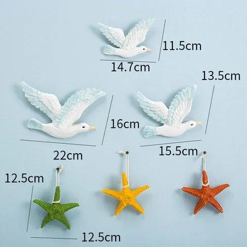 Resin Wall Hanging Seabird Living Room Painted Seagull Cafe Background Decoration Gift Interior