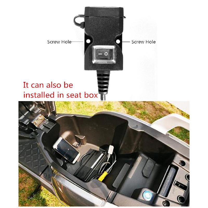 Dual Usb 31A Motorcycle Handlebar Rear Mirror Phone Power Charger Outlet Socket