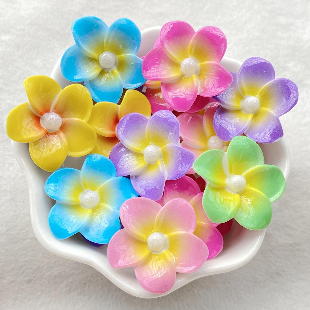 10Pcs New Cute Resin Cartoon Colorful Flowers Series Flat Back Scrapbooking DIY Jewelry Craft Decoration Accessories