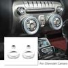 Mittelkonsolen-Klimaanlagen-Radio-Schalterknopf-Abdeckung Zierleiste Für Chevrolet Camaro 10-15 Silber