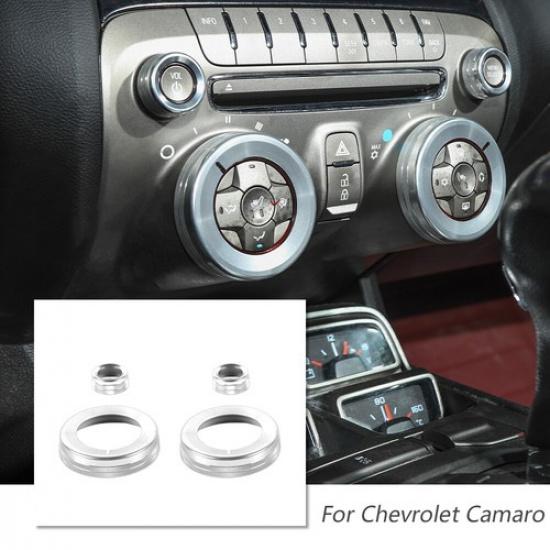 Mittelkonsolen-Klimaanlagen-Radio-Schalterknopf-Abdeckung Zierleiste Für Chevrolet Camaro 10-15 Silber