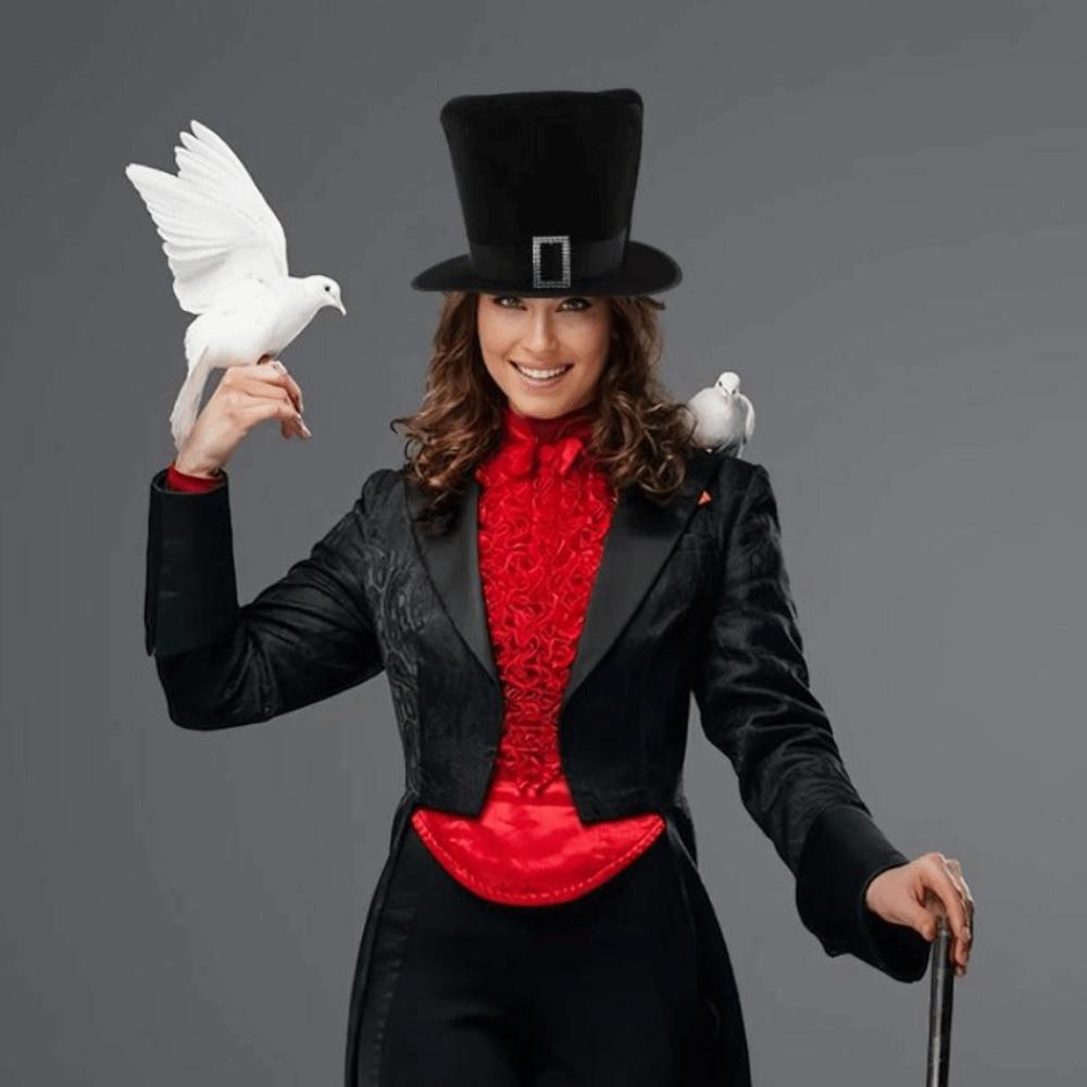 Adorable Formal Costume Hat Dress Up Black Magician Hat Cosplay Outfit Black Top Hat Theme Party