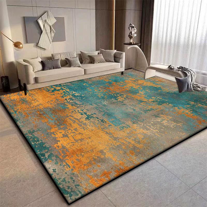 Orange Large Area Carpets for Living Room Modern Abstract Decoration Sofa Bedroom Rug Bathroom Cloakroom Non-slip Door Mat Floor