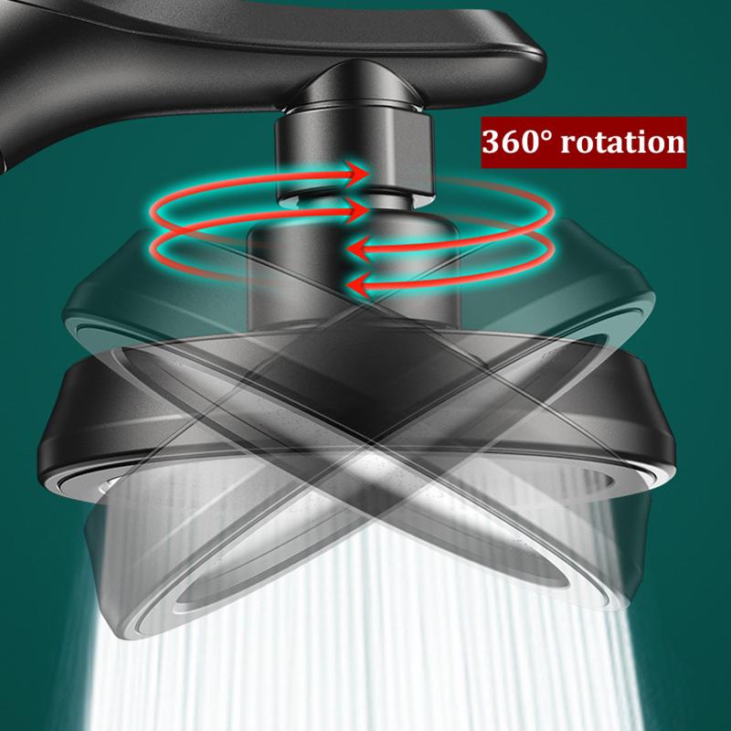 Adjustable Handheld Overhead Spray Dual-use Shower Head Rotatable Elbow Shower Head Set Booster Large Water Output
