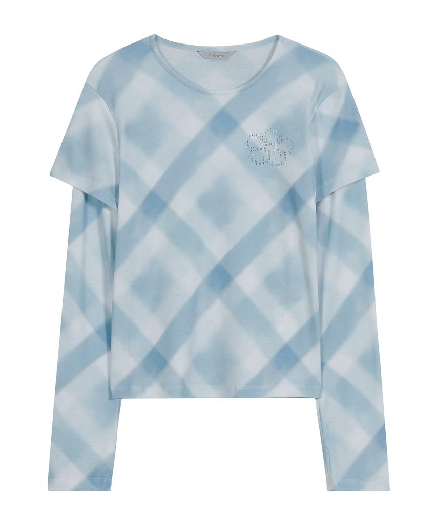 Taibseobiseu Hotfix Layered Top [Sky Blue]