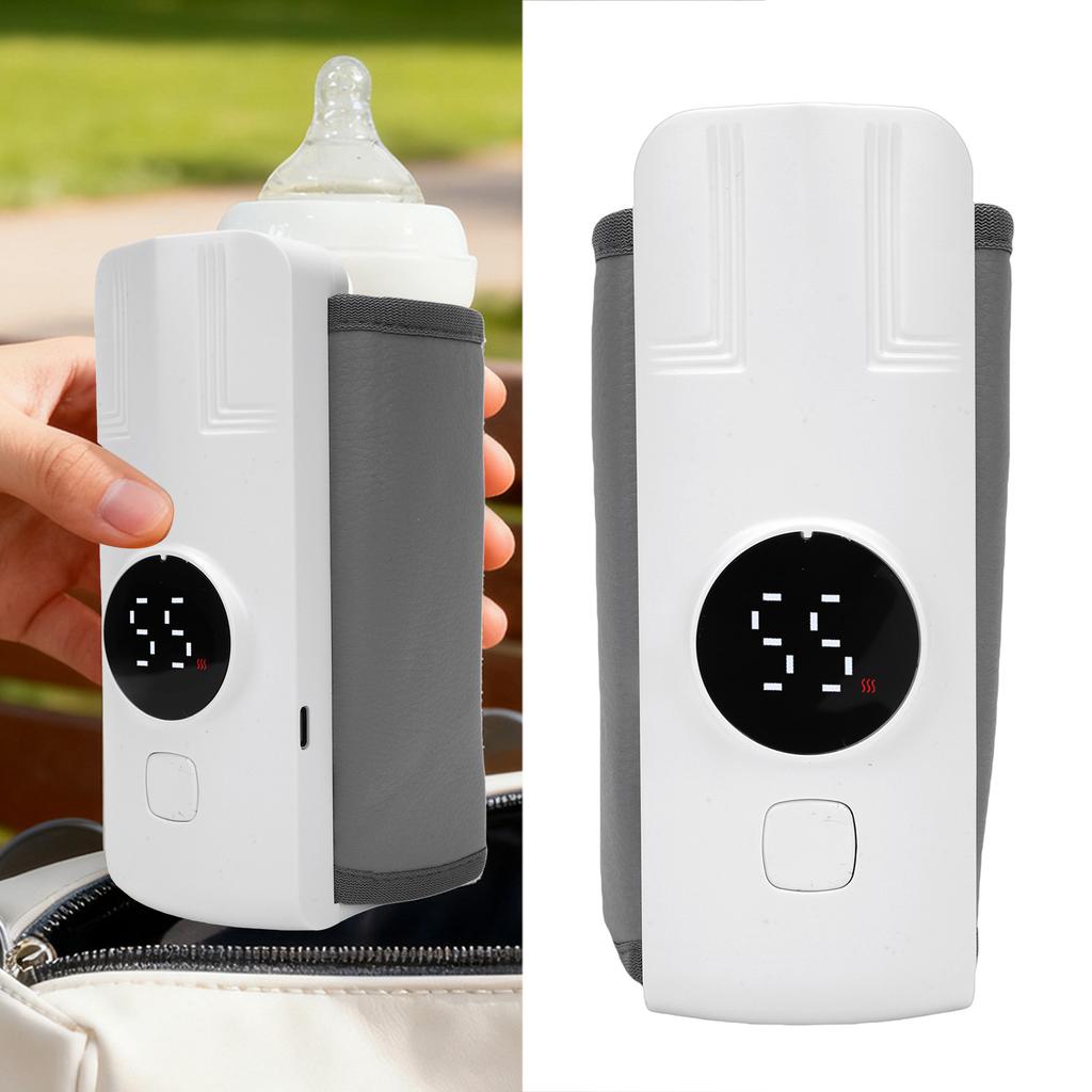 Portable Milk Bottle Warmer Travel Friendly Electric Milk Heater 6 Temperature Levels 360 degrees Even Heating with Night Light for Home Outdoor