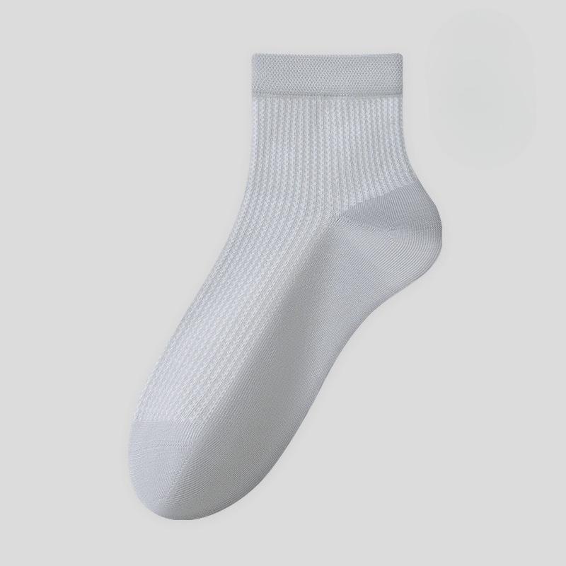 Women's Spring and Summer Thin Breathable Pure Cotton Anti-odor Summer Thin Girls Boneless Mesh Short Socks Mid-calf Socks