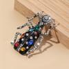 Exaggerated Brooch European Retro Distressed Heavy Duty Oil Gloss Beetle Shaped Brooch Badge.