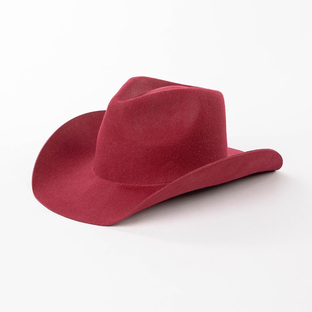 Chapeau de cowboy automne et hiver nouveau chapeau de cowboy en feutre de laine blanc chapeau jazz mode décontractée européenne et américaine chapeau de cowboy bouclé