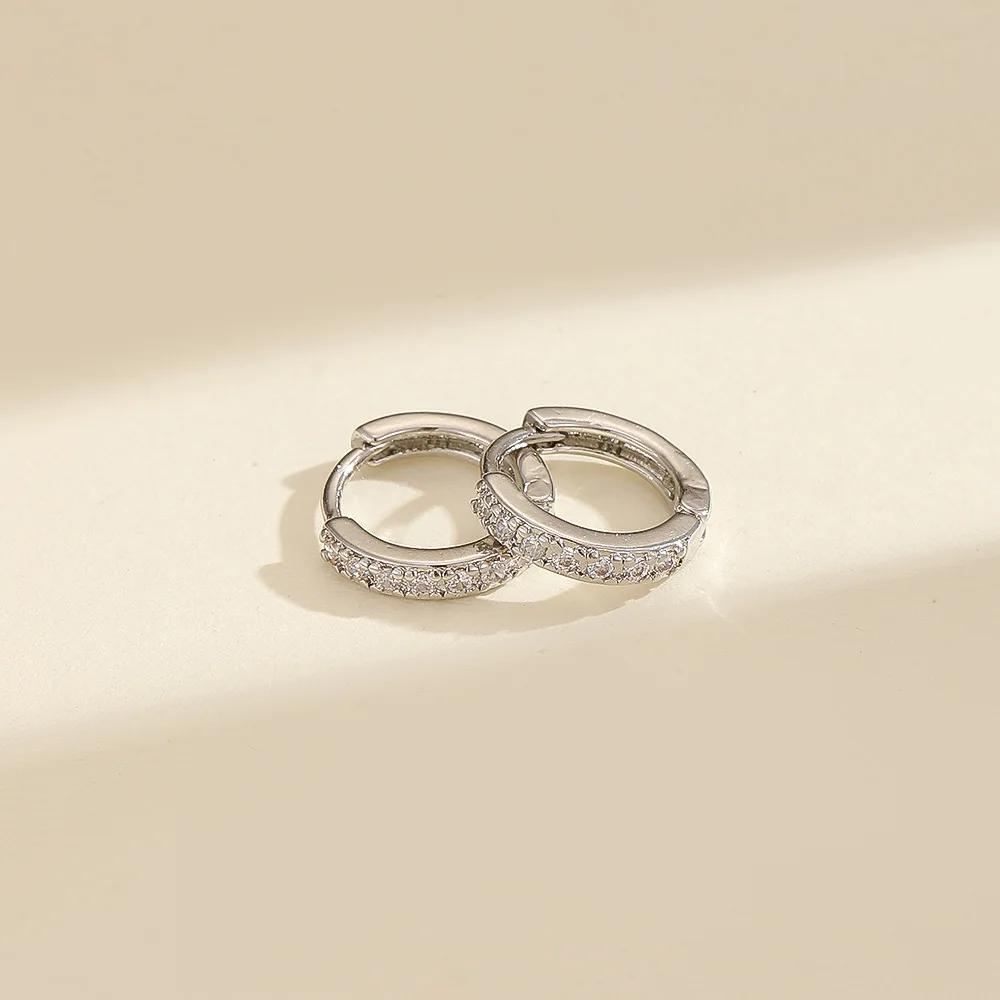 1 Paire Boucle d'Oreille Créole Minimaliste Pierre CZ Pour Femmes Petite Couleur Or Boucle d'Oreille Piercing Mode Filles Bijoux de Fête Quotidienne