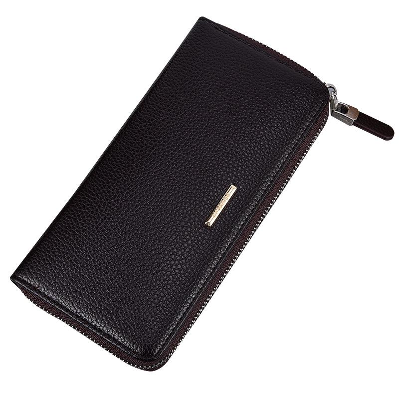 Herren Lange Geldbörse Business Casual Reißverschluss Multifunktionale Großraum-Mehrkarten-Handtasche