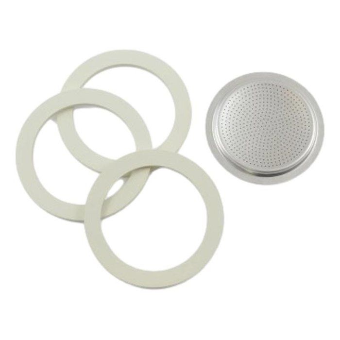 Filtre Avec Un Lot De 3 Joints - BIALETTI - Pour Cafetière Italienne 12 Tasses