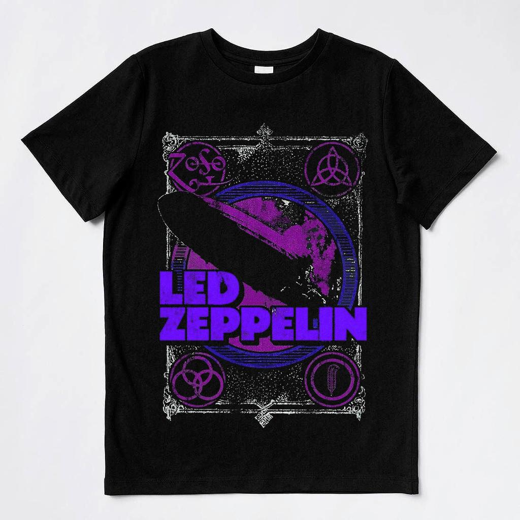 LED ZEPPELIN Zespół Rockowy Vintage Czarny Koszulka Tour Męska Damska Koszulki Top Góry Koszulka
