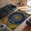 Mandala Theme Crystal Velvet Floor Rug Personalized Custom Name Text Warm Carpet Home Decoration