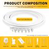 16.4 Ft Flexible Ceiling Wall Mounted Curtain Track Rail Bendable Plastic Steel Design Room Divider Rail Sliding Rods