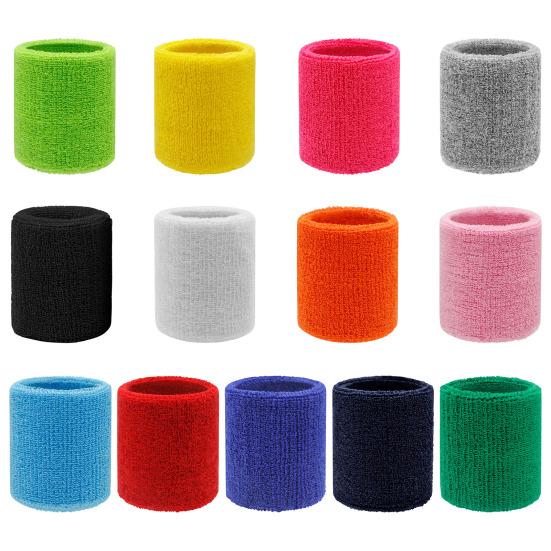 Terry Cloth Wrist Sweatband Breathable Absorbent Sports Wrist Band Men Women Athletic Running Football Volleyball Basketball Tennis Wristband